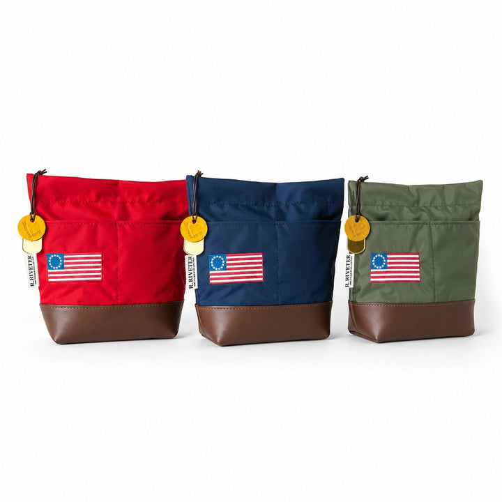 Betsy | USA 250 Navy Nylon + Brown Leather