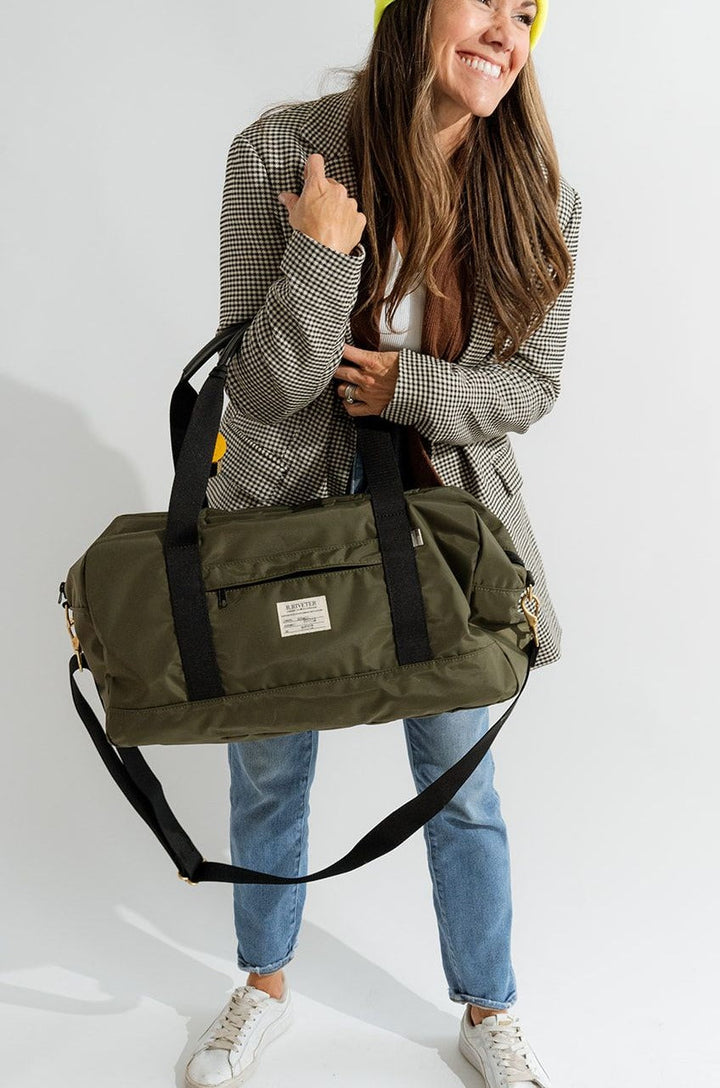 Nellie | Fatigue Nylon + Black Leather