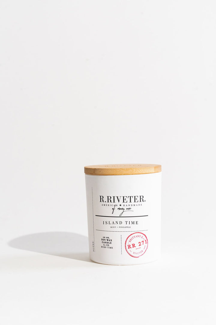 Riveter Made Candle | Island Time - 10oz White Jar