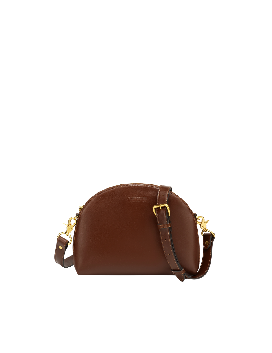 Hopper Crossbody Bag | Chocolate Brown Leather