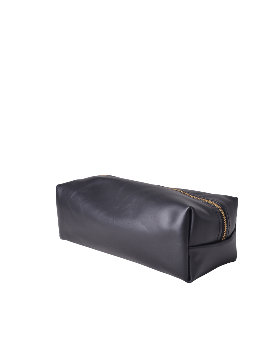 Mens Dopp Kit | Black Leather