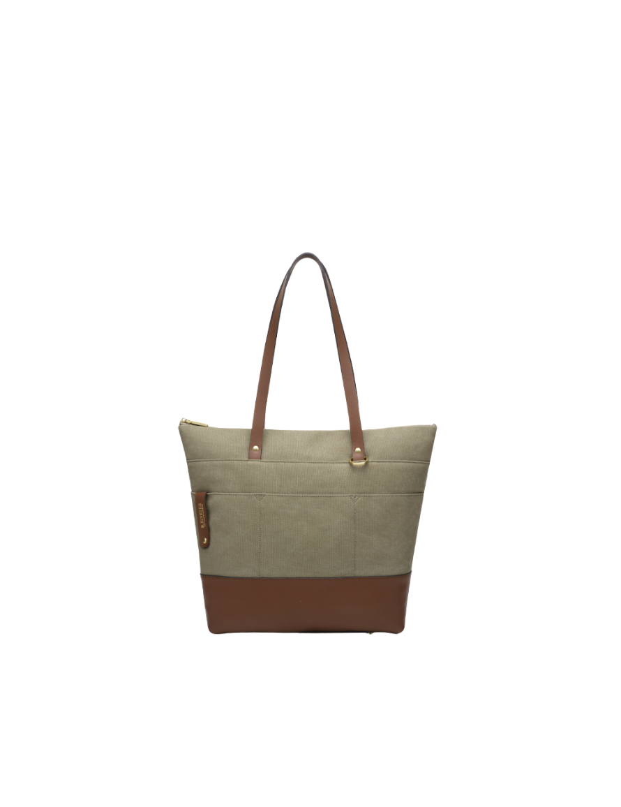 Harriet Tote Bag | Fatigue Washed Canvas + Brown Leather