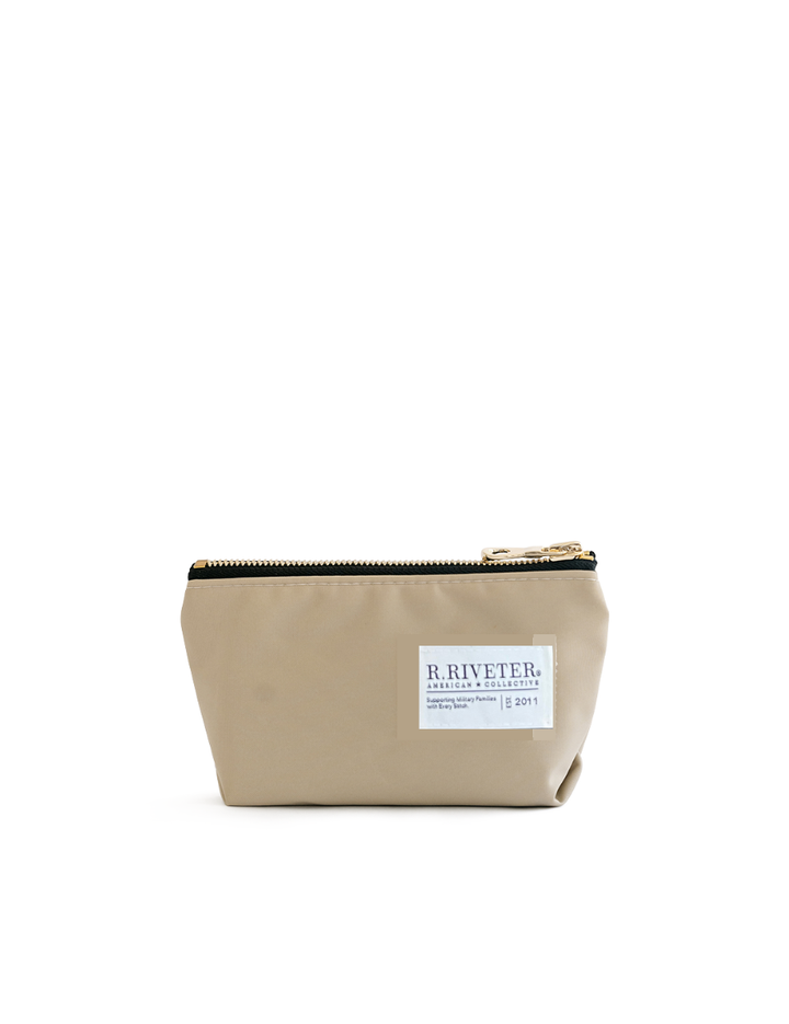 Lucy Mini Zipper Pouch | Khaki Nylon