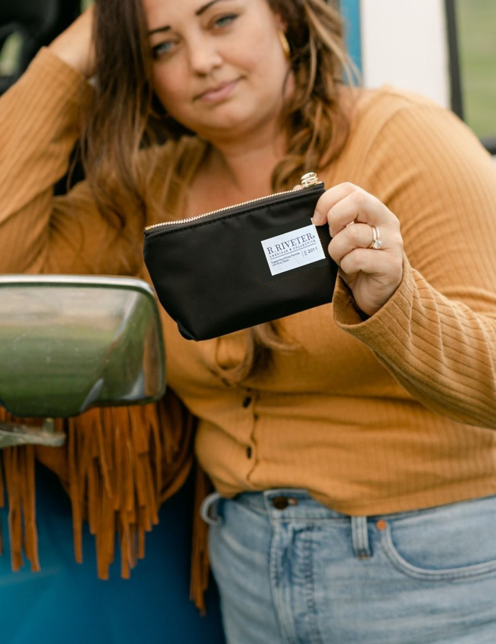 Lucy Mini Zipper Pouch | Black Nylon