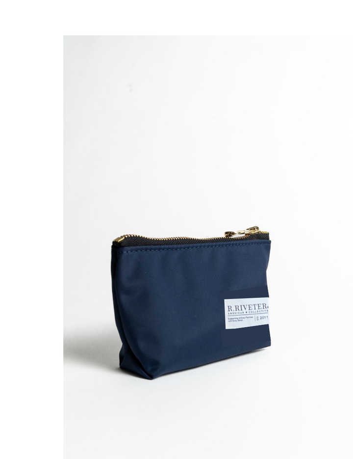 Lucy Mini Zipper Pouch | Navy Nylon