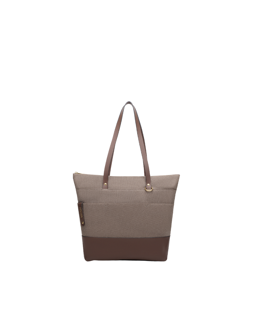 Harriet Tote Bag | Chocolate Washed Canvas + Brown Leather