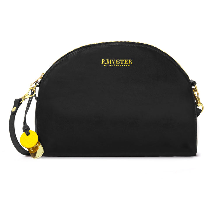 Hopper | Space Black Leather Crossbody