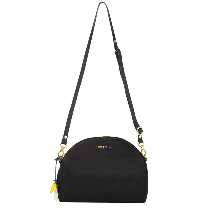 Hopper | Space Black Leather Crossbody