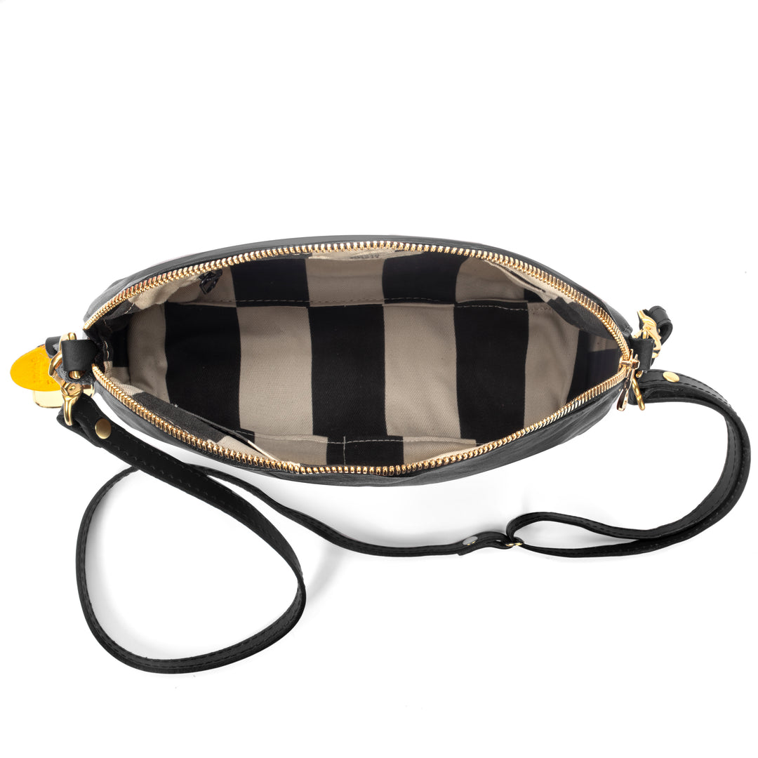 Hopper | Space Black Leather Crossbody