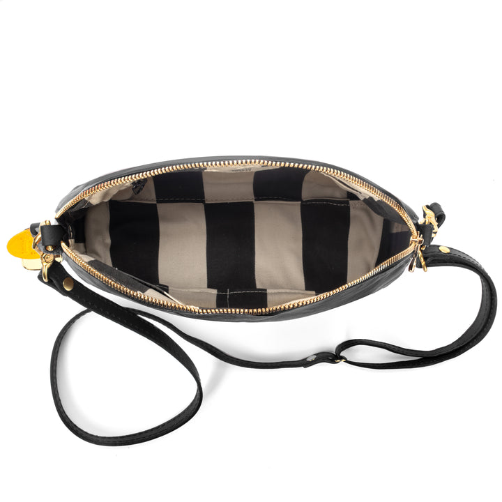 Hopper | Space Black Leather Crossbody