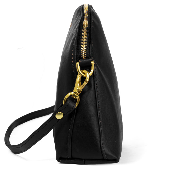 Hopper | Space Black Leather Crossbody