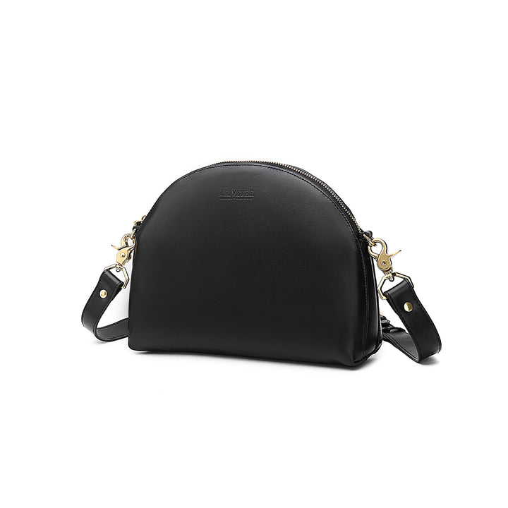 Hopper Crossbody Bag | Matte Black Leather