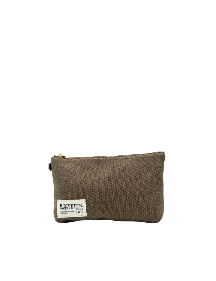 Lucy Large Zipper Pouch | Chocolate Washed Canvas