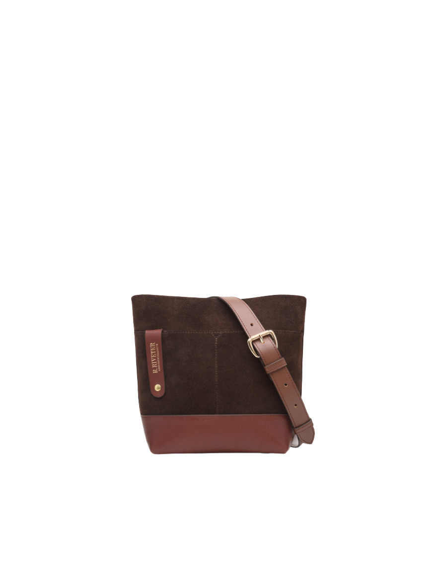 Betsy Bucket Bag | Coffee Suede + Brown