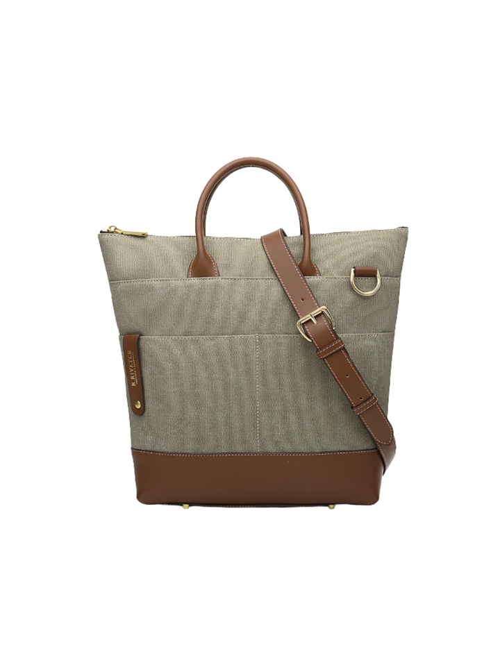 Otto Tote | Fatigue Washed Canvas + Brown Leather