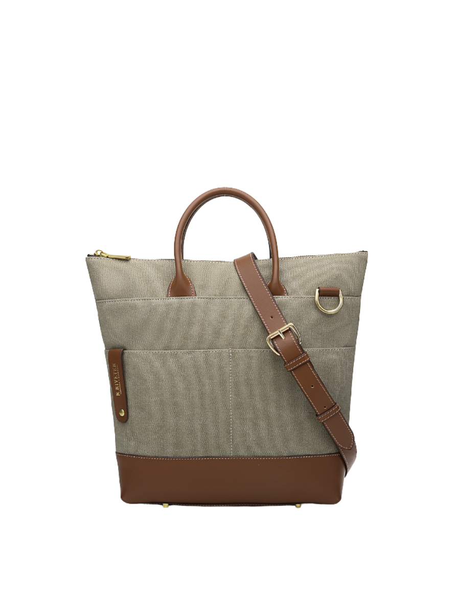Otto Tote | Fatigue Washed Canvas + Brown Leather