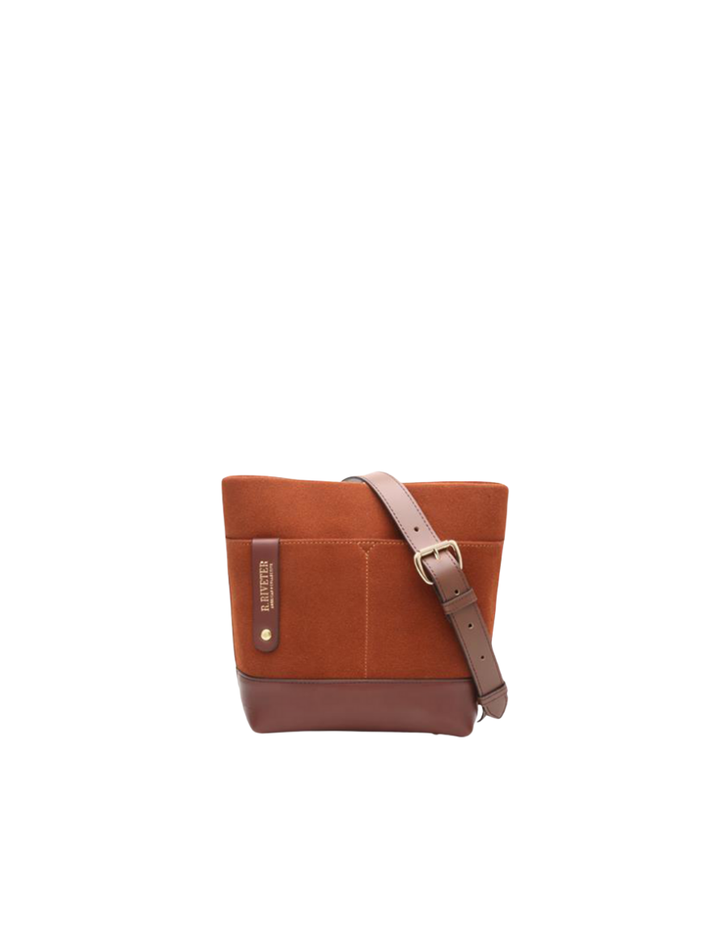Betsy Bucket Bag | Rust Suede + Brown