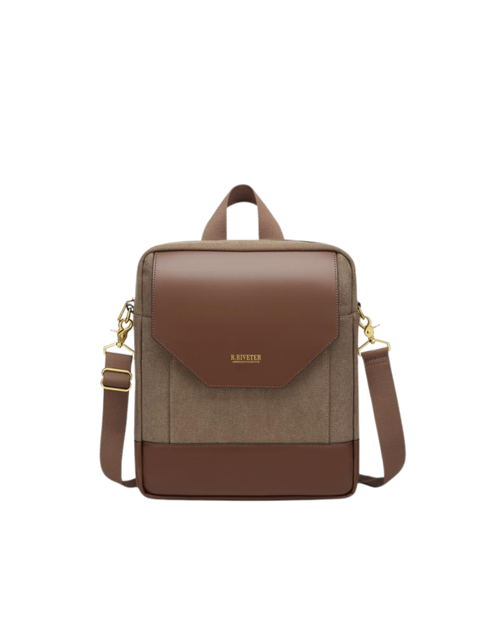 Corbin | Chocolate Washed Canvas + Brown Leather