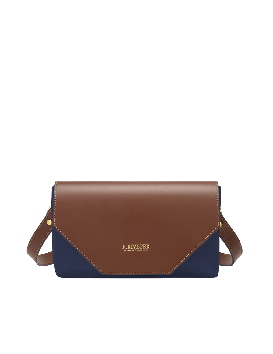 Patton | Navy Nylon + Brown Leather
