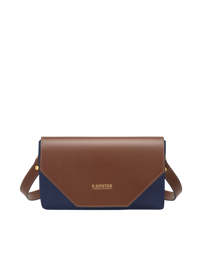 Patton | Navy Nylon + Brown Leather