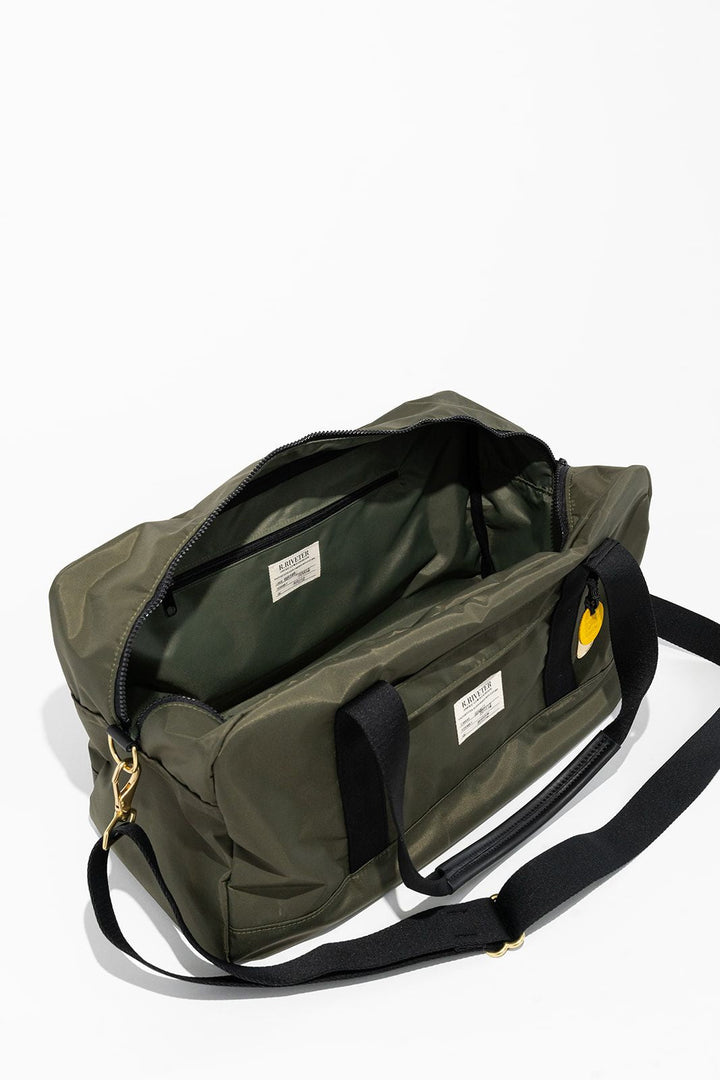 Nellie | Fatigue Nylon + Black Leather