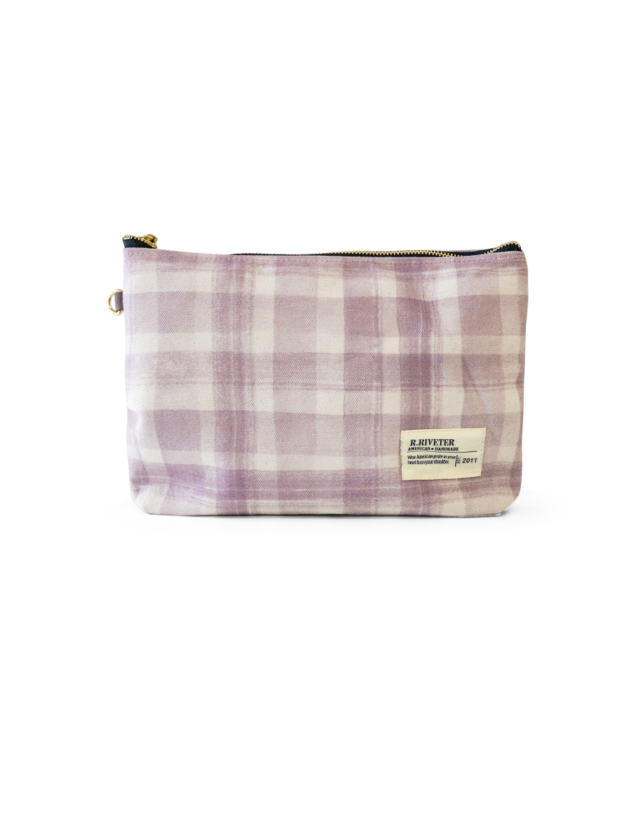General | Lavender Plaid Canvas Zipper Pouch