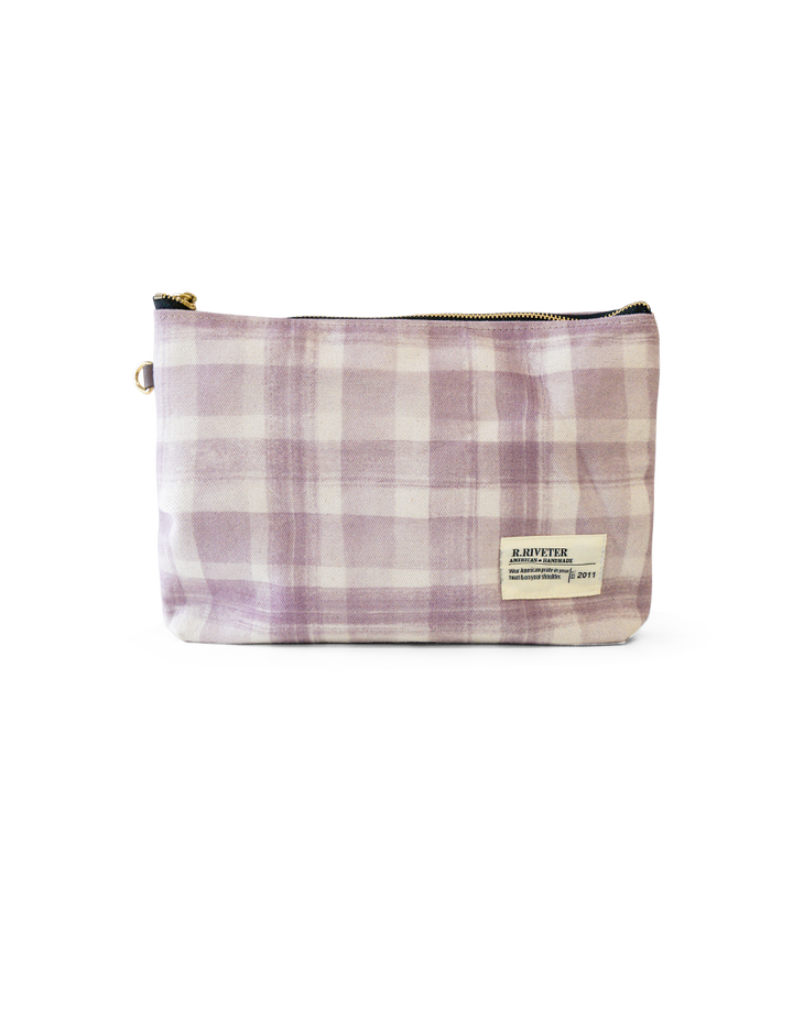 General | Lavender Plaid Canvas Zipper Pouch