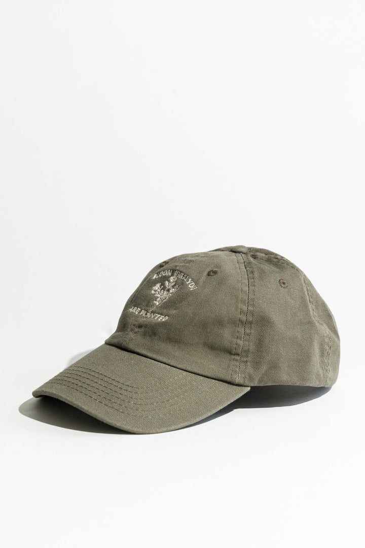 Baseball Hat | Fatigue with Wildflower Embroidery