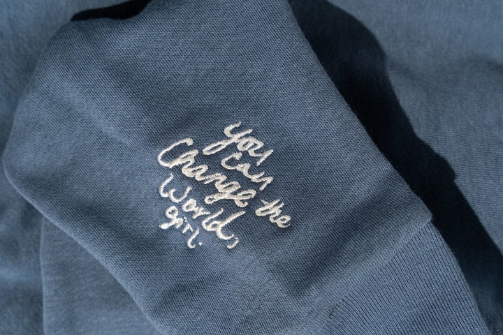 Unisex Sweatshirt | Denim Washed R.riveter Logo Clothing