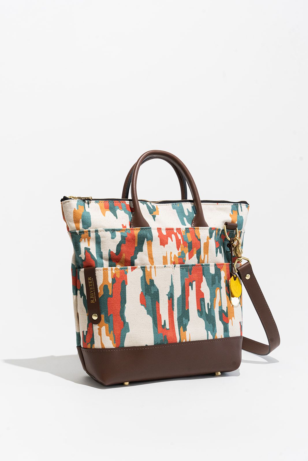 Otto | Bark Printed Canvas + Brown Leather