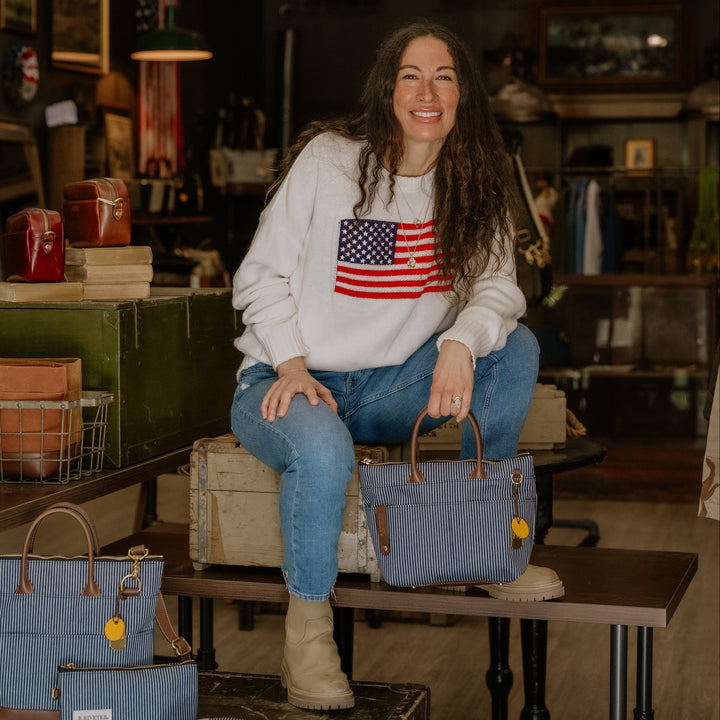 Dot + Clara Mini | Denim +Red Leather USA 250 Bundle