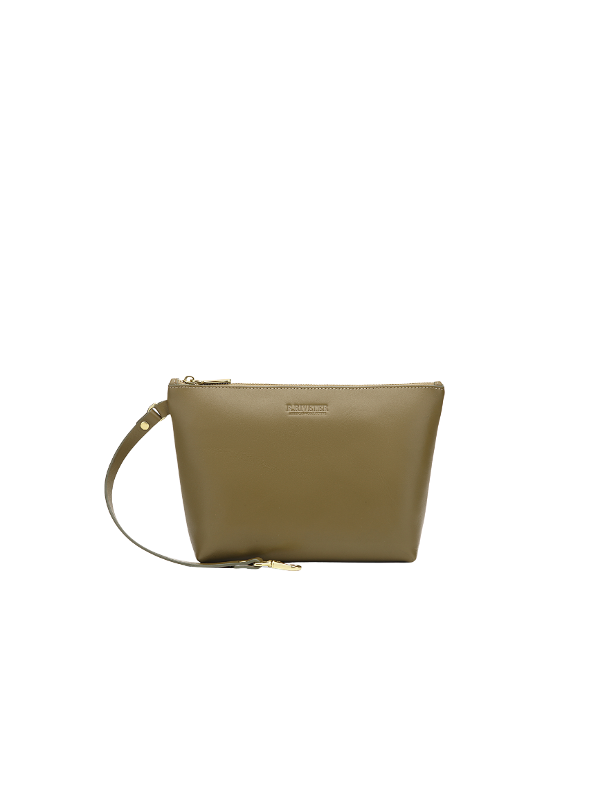 Naomi Zipper Clutch | Fatigue Leather