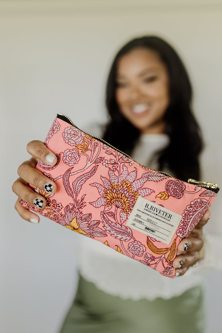 Lucy | Rose Bandana Printed Nylon Zipper Pouch