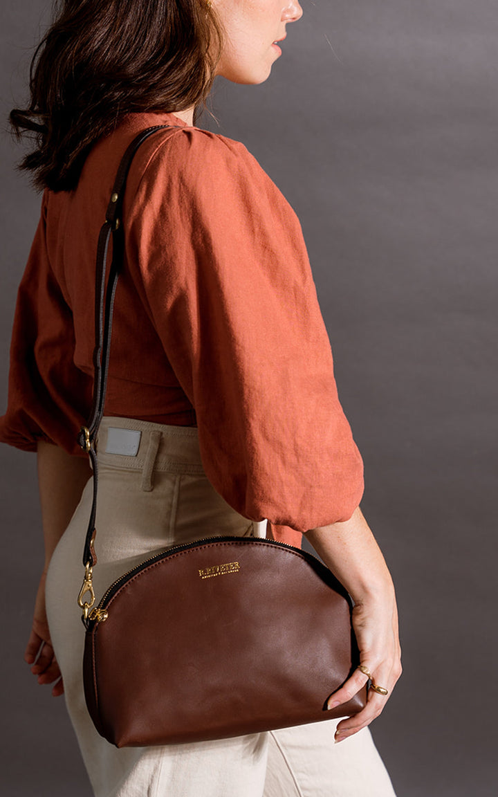 Hopper | Brown Leather Crossbody