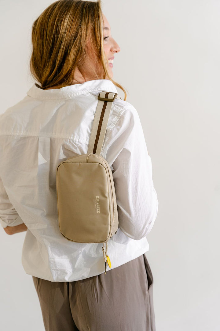 Augusta | Khaki Nylon + Neutral Stripe Webbing