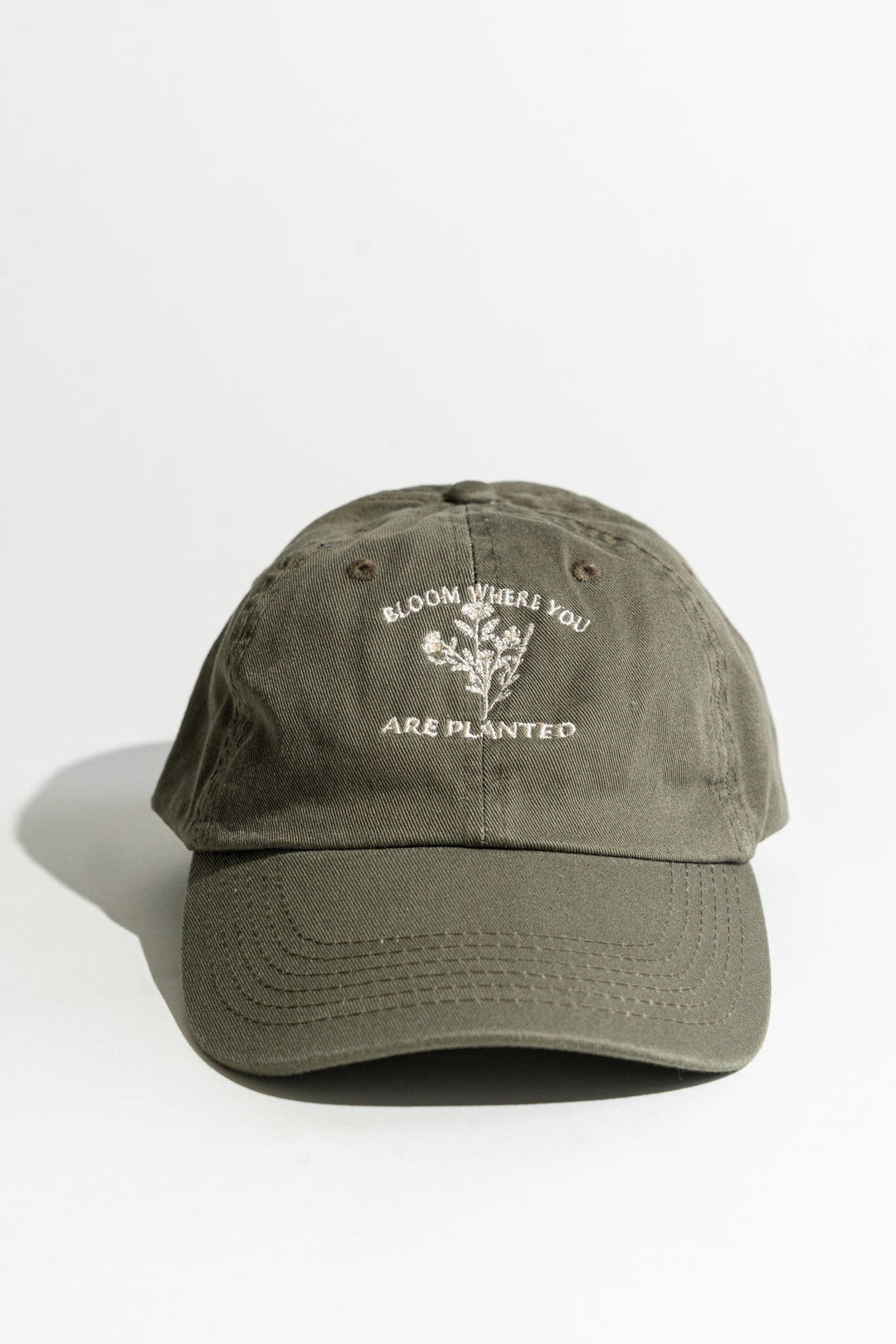 Baseball Hat | Fatigue with Wildflower Embroidery