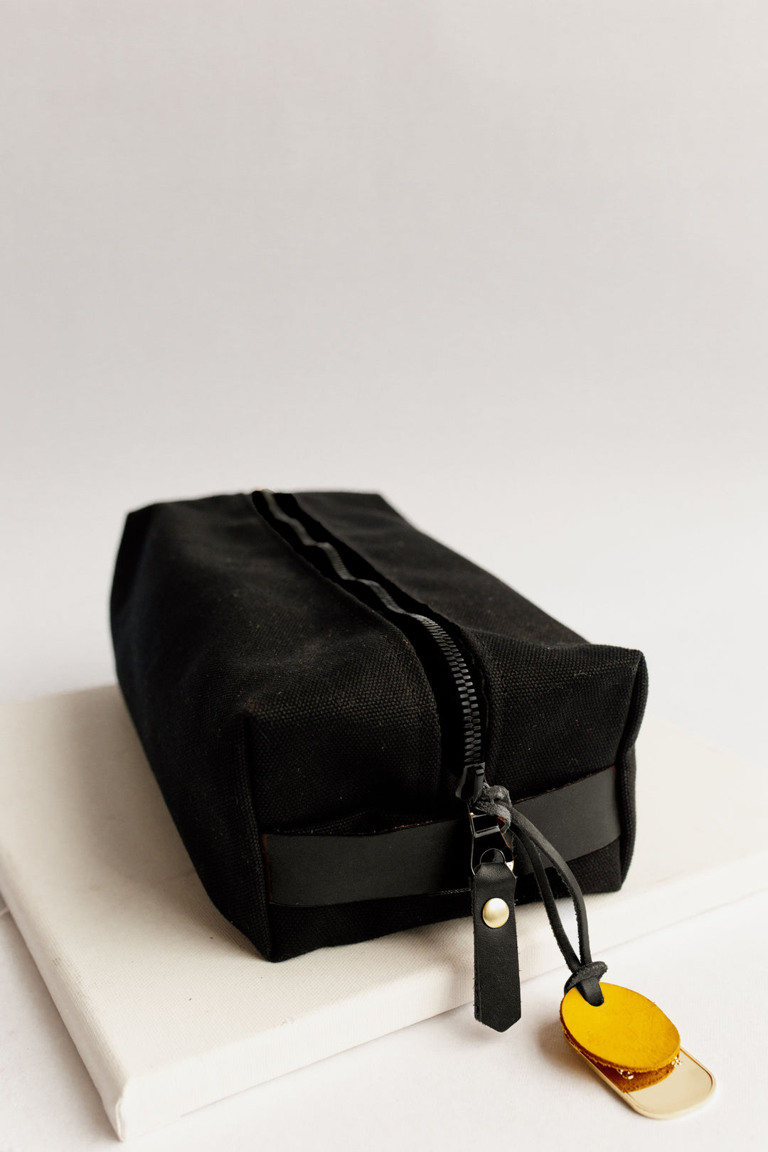Large Dopp Kit | Signature Black Canvas + Leather