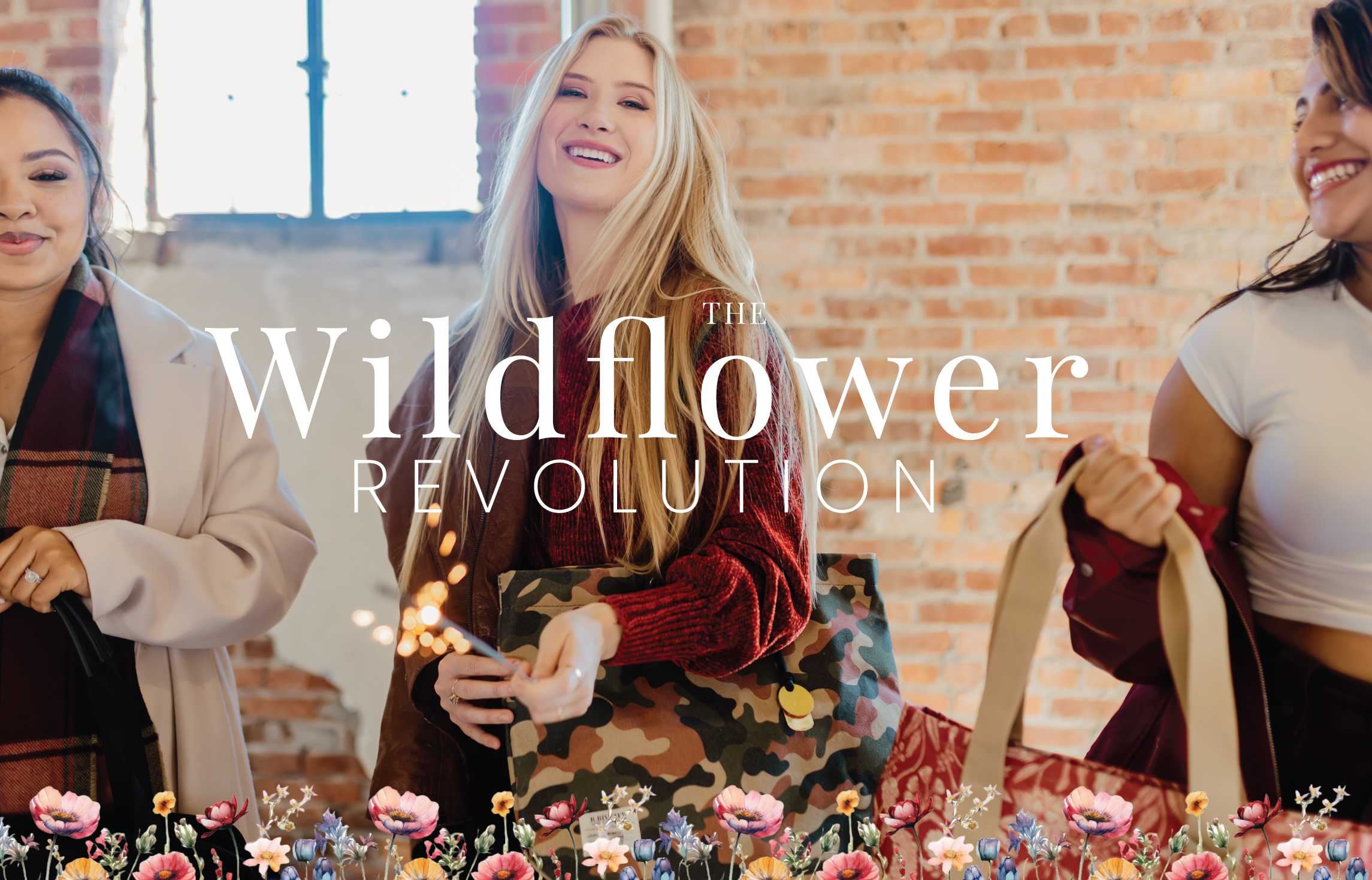 wildflower revolution, r riveter, leather handbags, nylon handbags