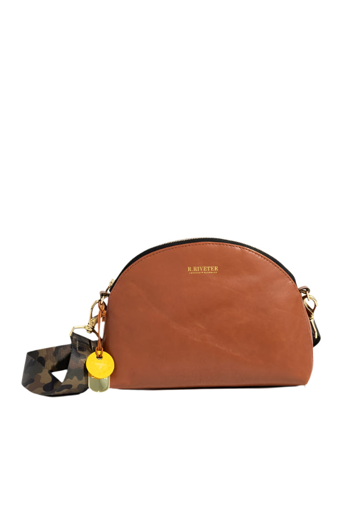 Hopper | Riveter Tan Leather W/ Camo Webbed Strap