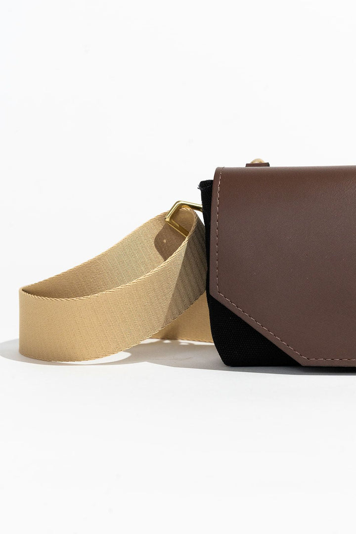 Whittle | Signature Black Canvas + Brown Leather with Webbed Crossbody Strap