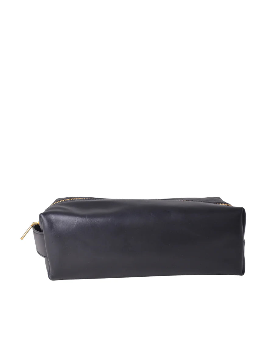 Mens Dopp Kit | Black Leather