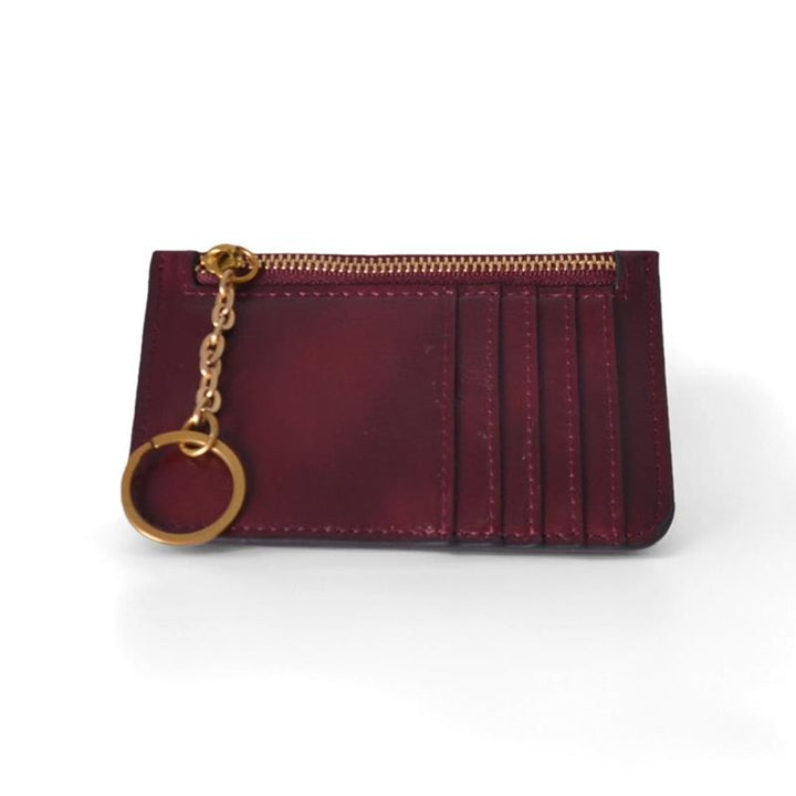 Victoria ID Card Case | Cherry Leather Wallet