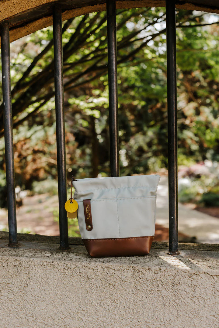 Betsy Bucket Bag | Slate Nylon + Brown Leather