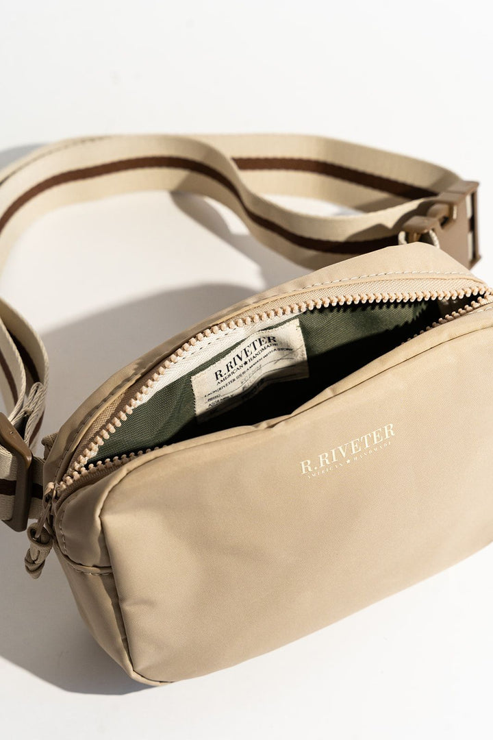 Augusta | Khaki Nylon + Neutral Stripe Webbing