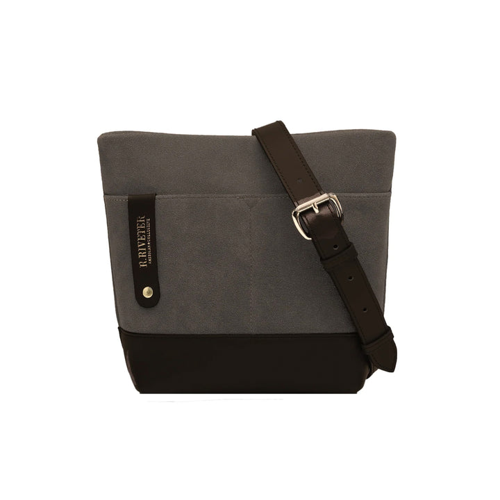 Betsy Bucket Bag | Black Suede + Black