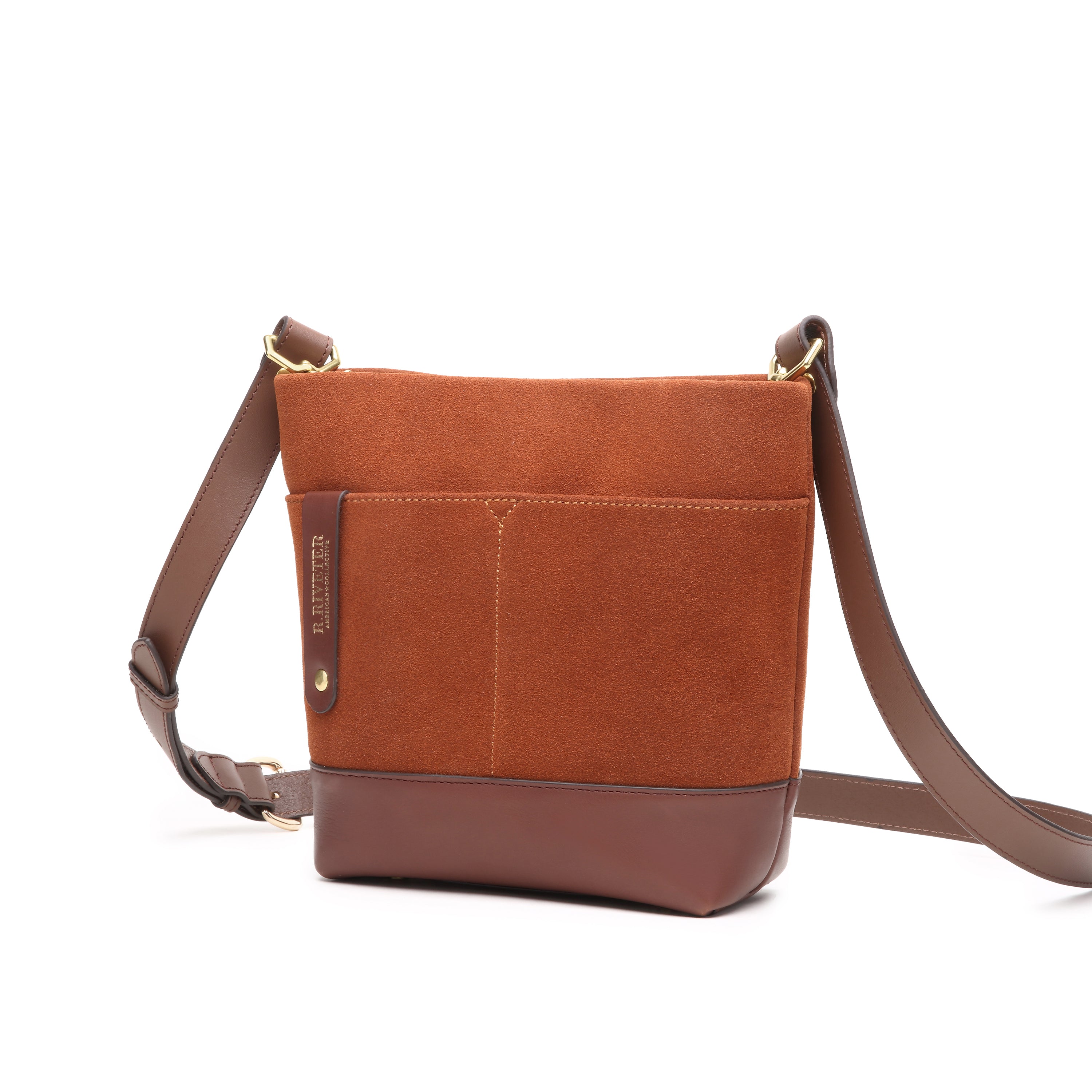 Betsy Bucket Bag | Rust Suede + Brown – R. Riveter
