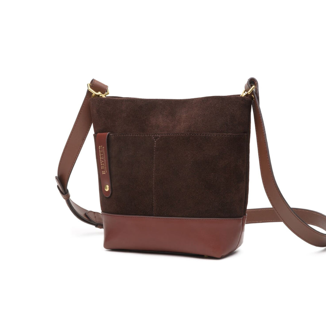 Betsy Bucket Bag | Coffee Suede + Brown