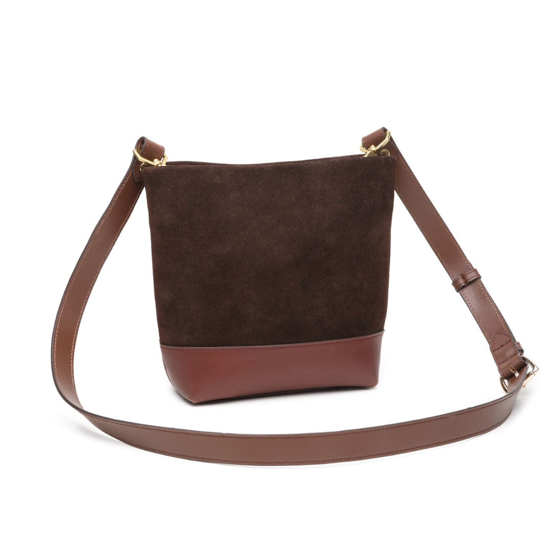Betsy Bucket Bag | Coffee Suede + Brown