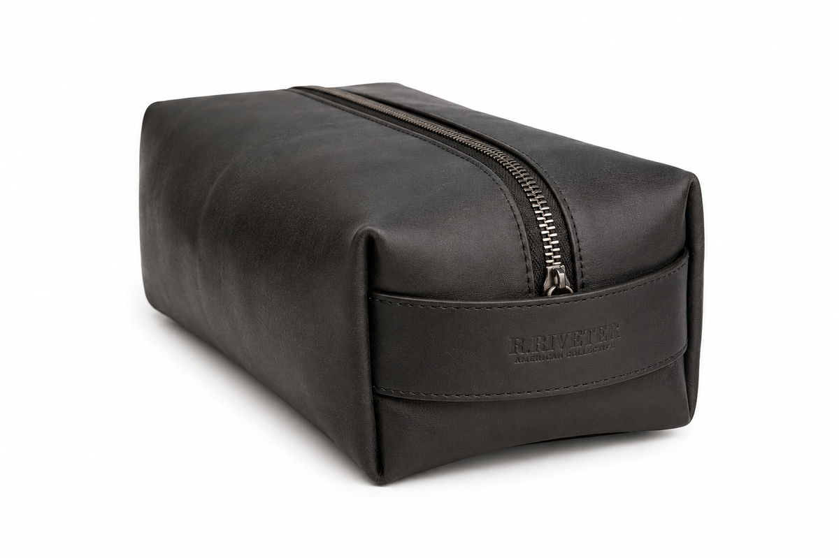 Mens Dopp Kit | Black Leather – R. Riveter