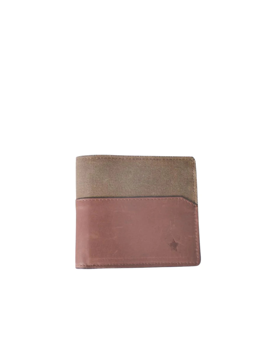 Dakota Bifold Wallet | Fatigue Waxed Canvas + Brown